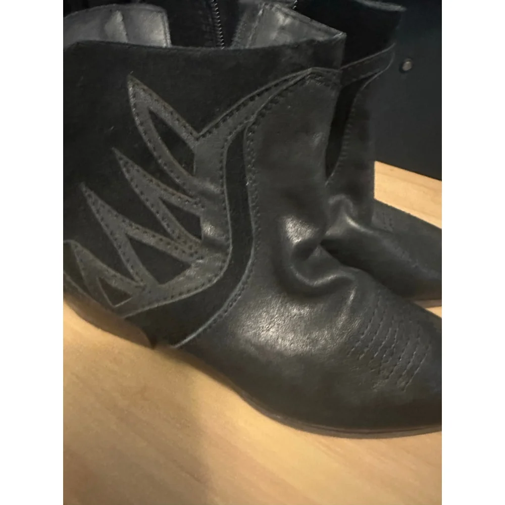 Lucky Brand Black Leather Ankle Boots Booties Size 8.5